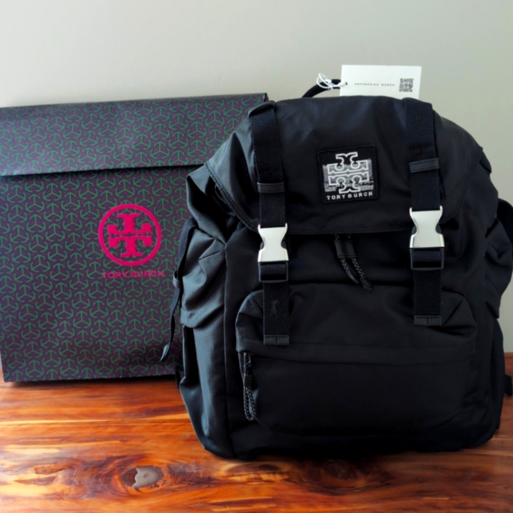 NWT Tory Burch Ripstop Backpack Black